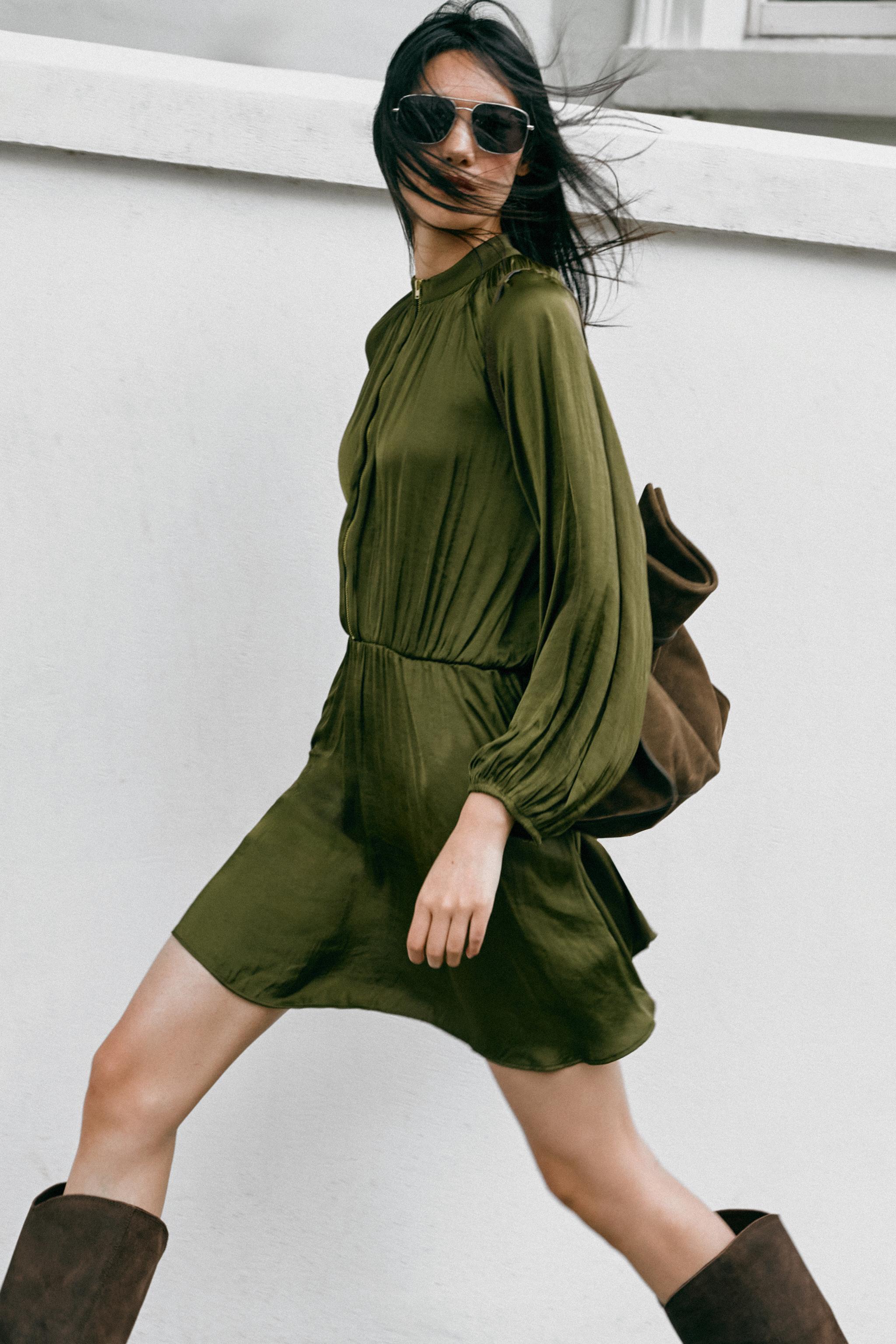 Женские платья Zara ZIP SHORT DRESS — фото 7