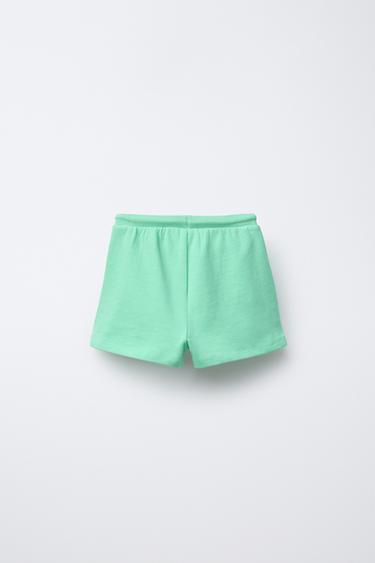 BERMUDA EN MOLLETON BRODÉ - Vert moyen de Zara - Image 1