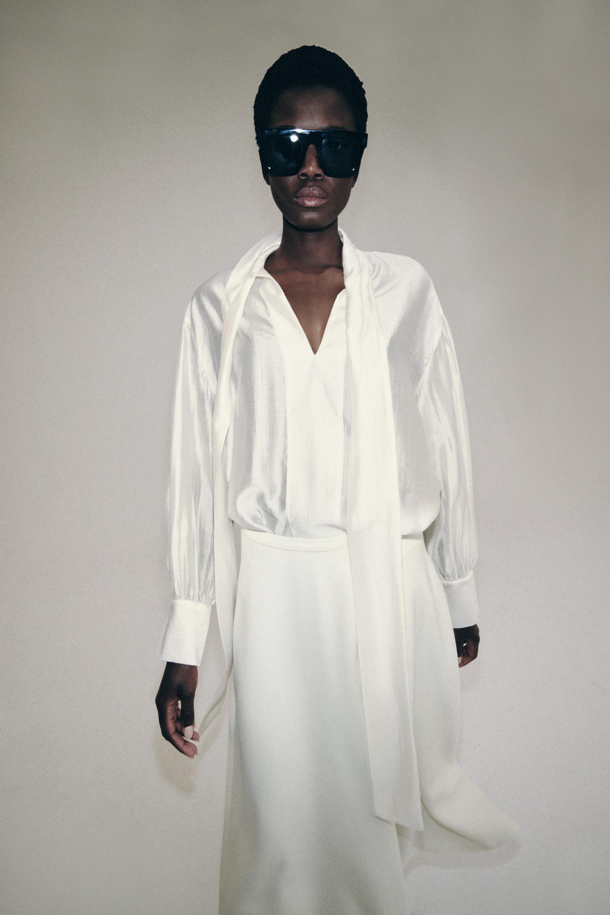 CHEMISE SATINÉE À NŒUDS ZW COLLECTION