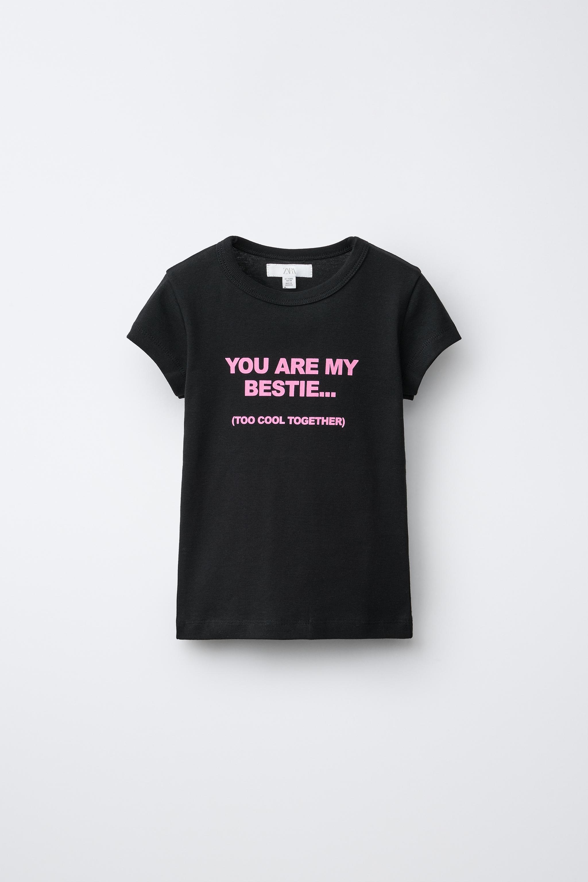 SLOGAN PRINT T-SHIRT — Black