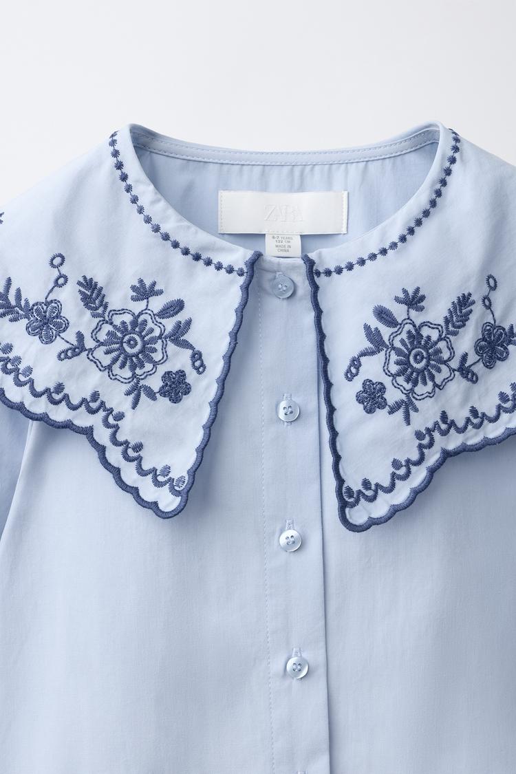 Camisa con cuello Peter Pan bordado 3
