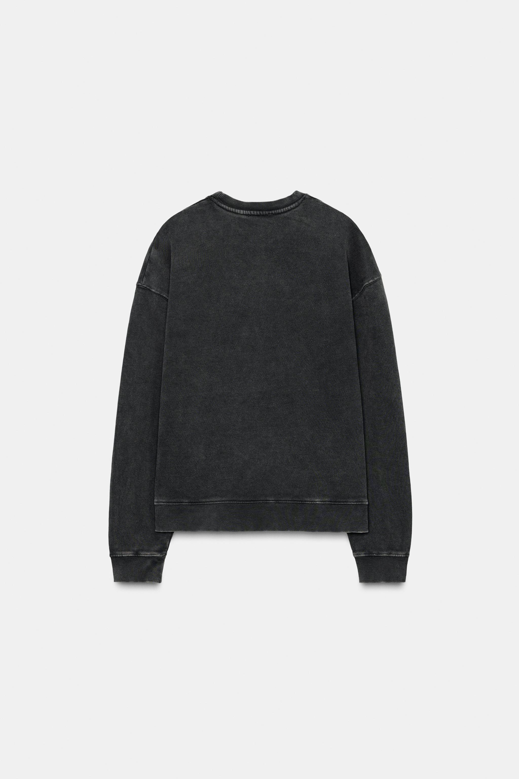 WASHED TEXT SWEATSHIRT - Anthracite grey | ZARA United States