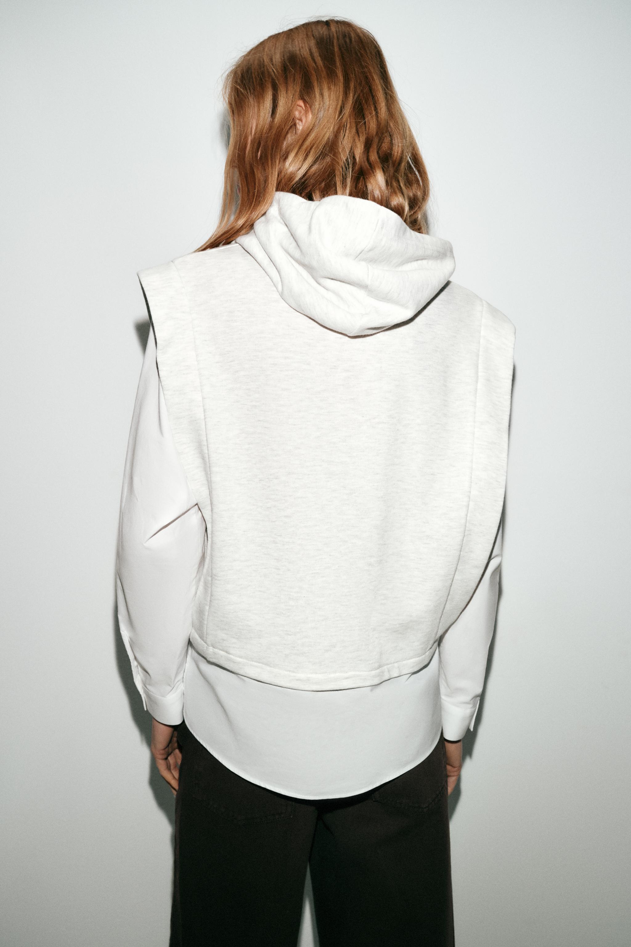 KONTRAST KAPÜŞONLU SWEATSHIRT GÖMLEK - Görsel 4