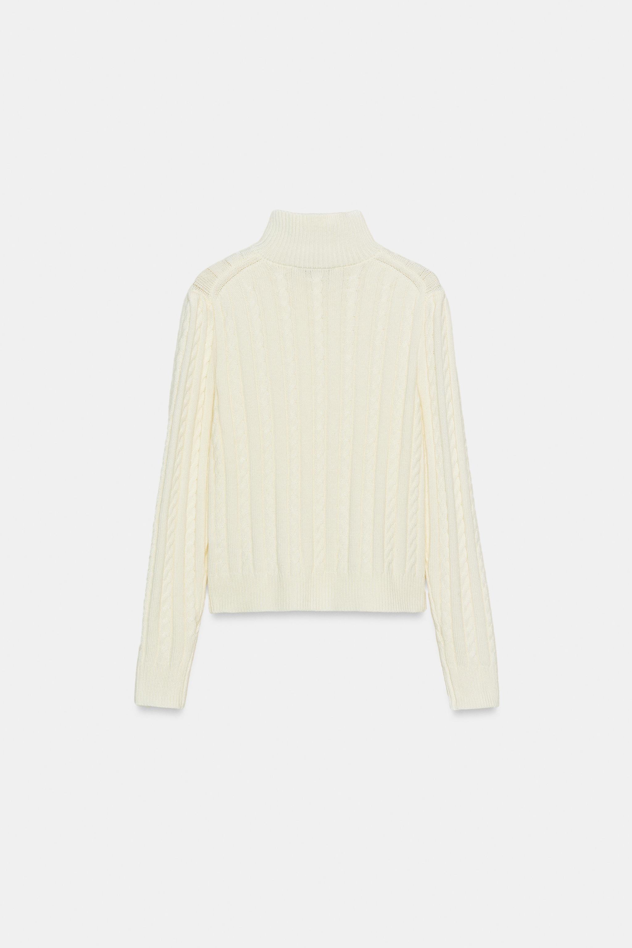 CABLE KNIT CARDIGAN - Ecru | ZARA United States