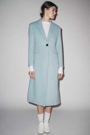 FITTED WOOL BLEND COAT ZW COLLECTION - Sky blue by Zara - Image 2