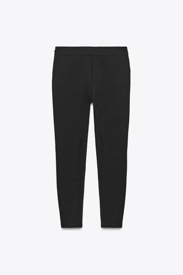 LEGGINGS WITH GOLD BUTTON DETAIL - Black by Zara - Image 1