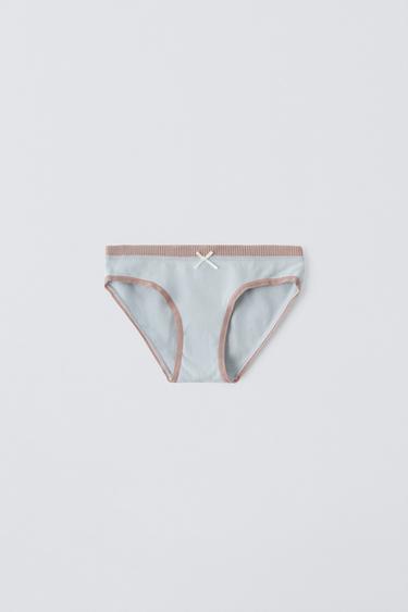 AGES 6-14/ SIX-PACK OF RIBBED BRIEFS WITH CONTRAST TRIM - Ecru by Zara - Image 2