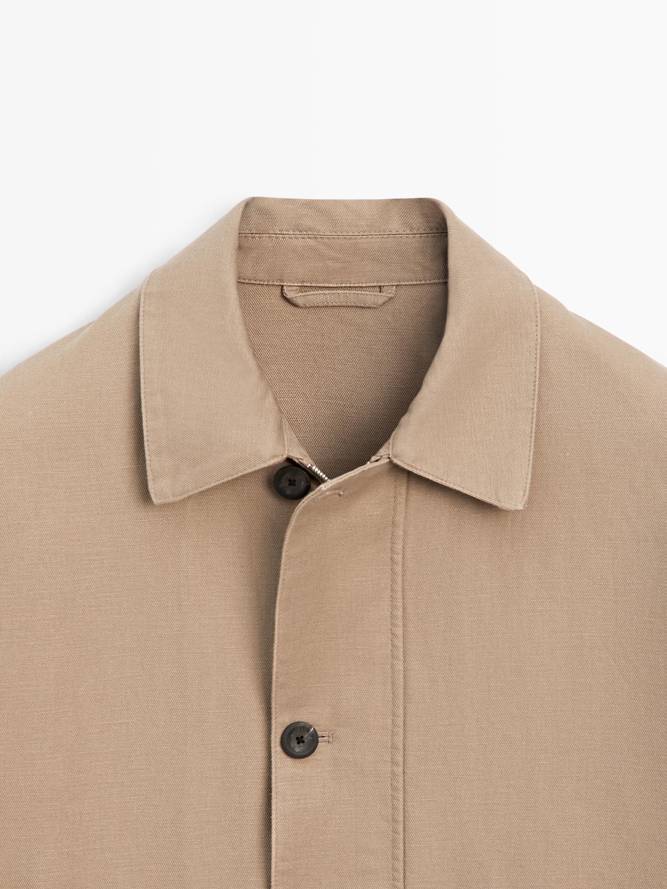Linen blend jacket with pocket details