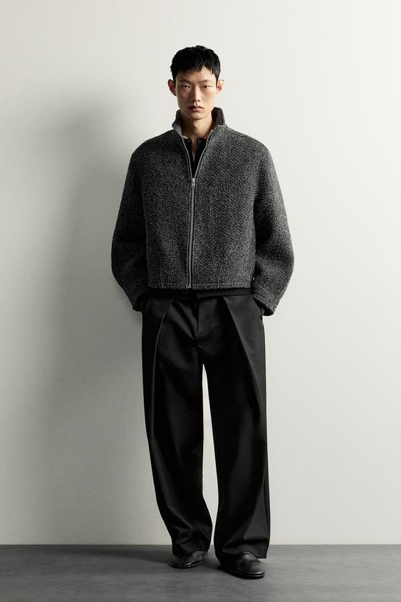 Zara Bouclé 短版外套 - 斑紋灰色 - 圖片 0