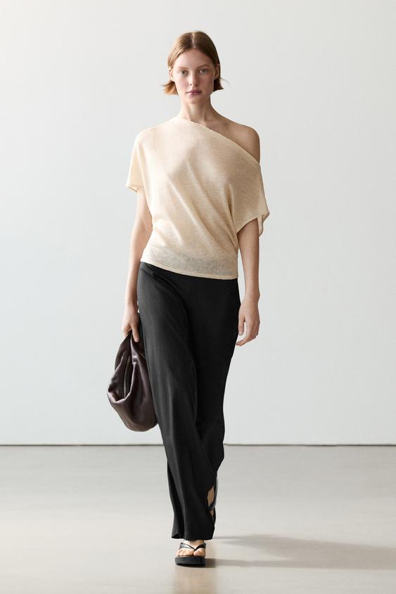 Linen blend asymmetric cropped cape from Zara - $80