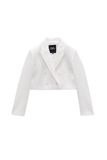 CROPPED TEXTURED BLAZER