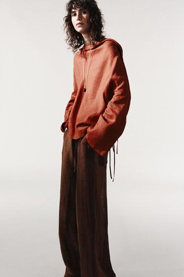 BLOUSE EN LIN 100 % ZW COLLECTION - Tuile de Zara - Image 5