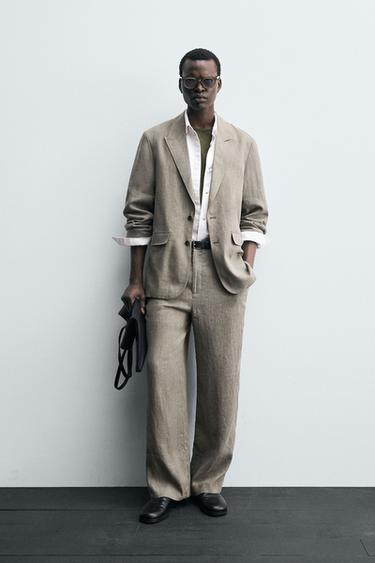 100% WASHED LINEN SUIT - 989 by Zara
