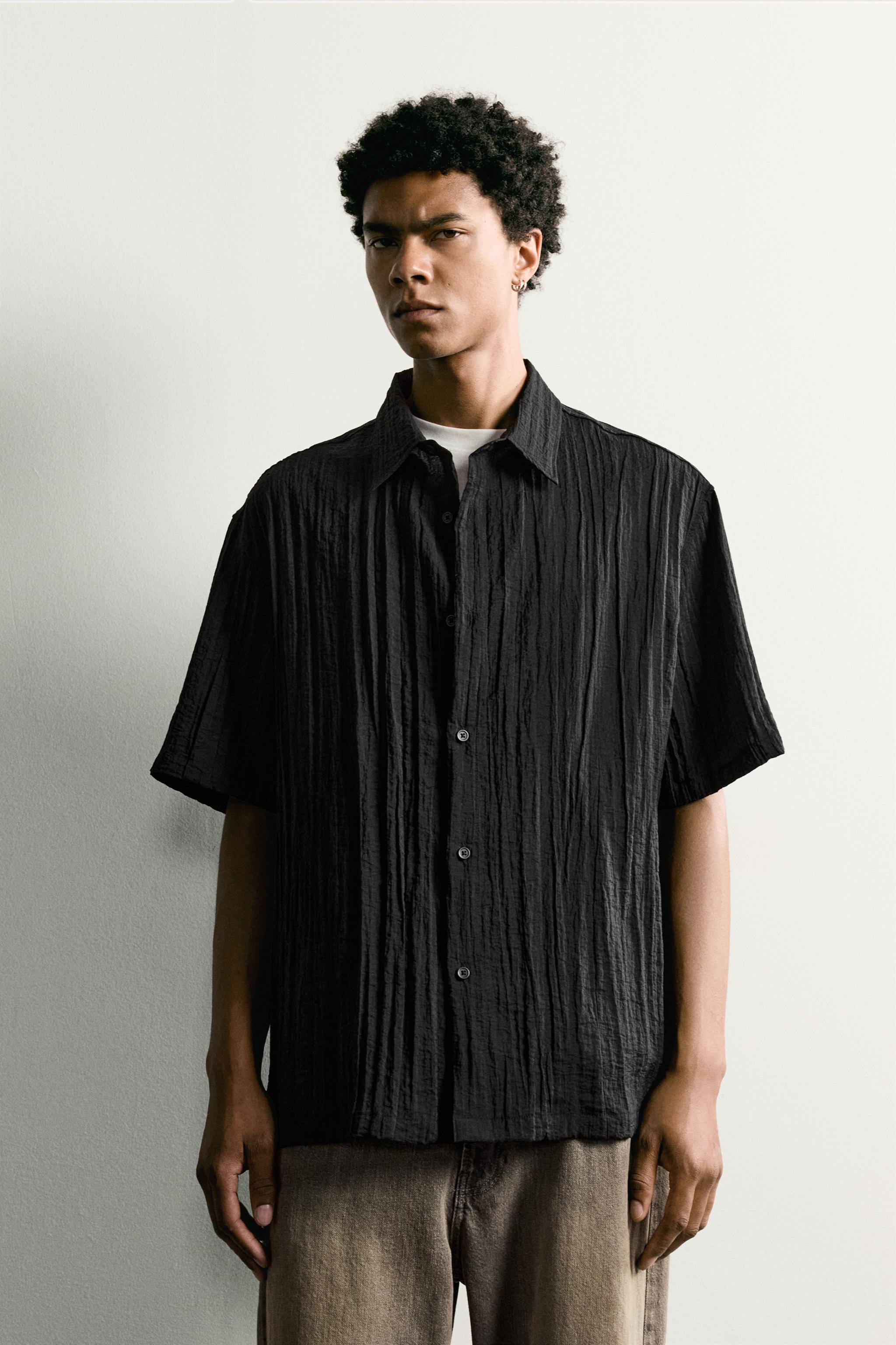 Мужские рубашки Zara RELAXED FIT TEXTURED SHIRT — фото 2