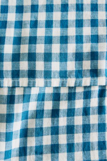 KIDS' CHECK MUSLIN FLAT SHEET - Bluish by Zara - Image 4
