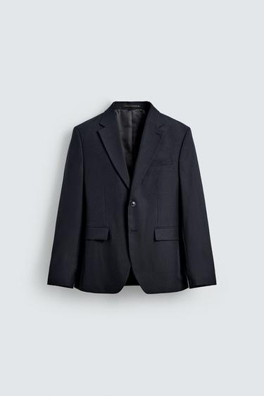 Zara HOUNDSTOOTH SUIT BLAZER - Navy blue