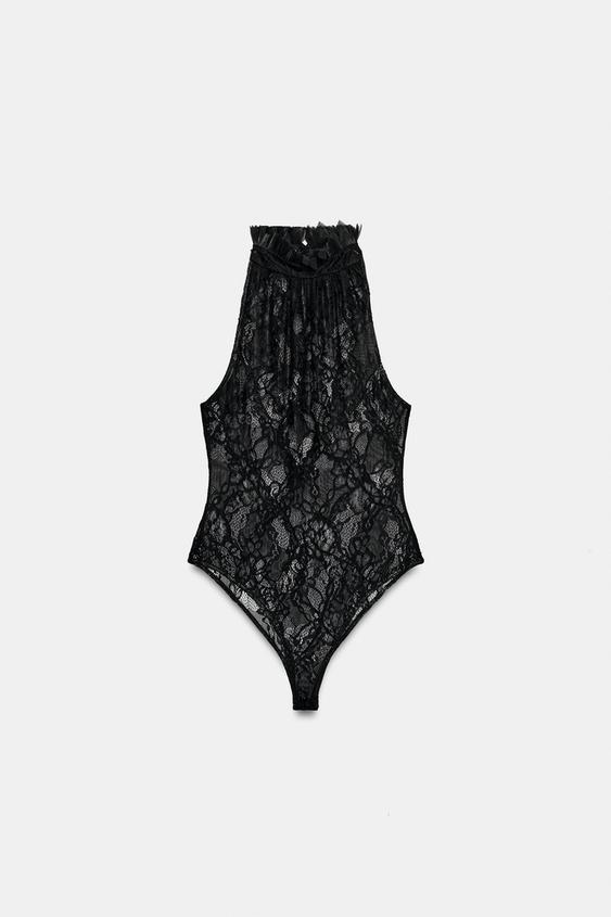 BODY HALTER EN DENTELLE - Noir de Zara - Image 3