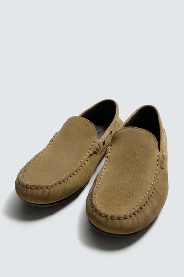 LEATHER LOAFERS - Sand Brown by Zara - Image 4