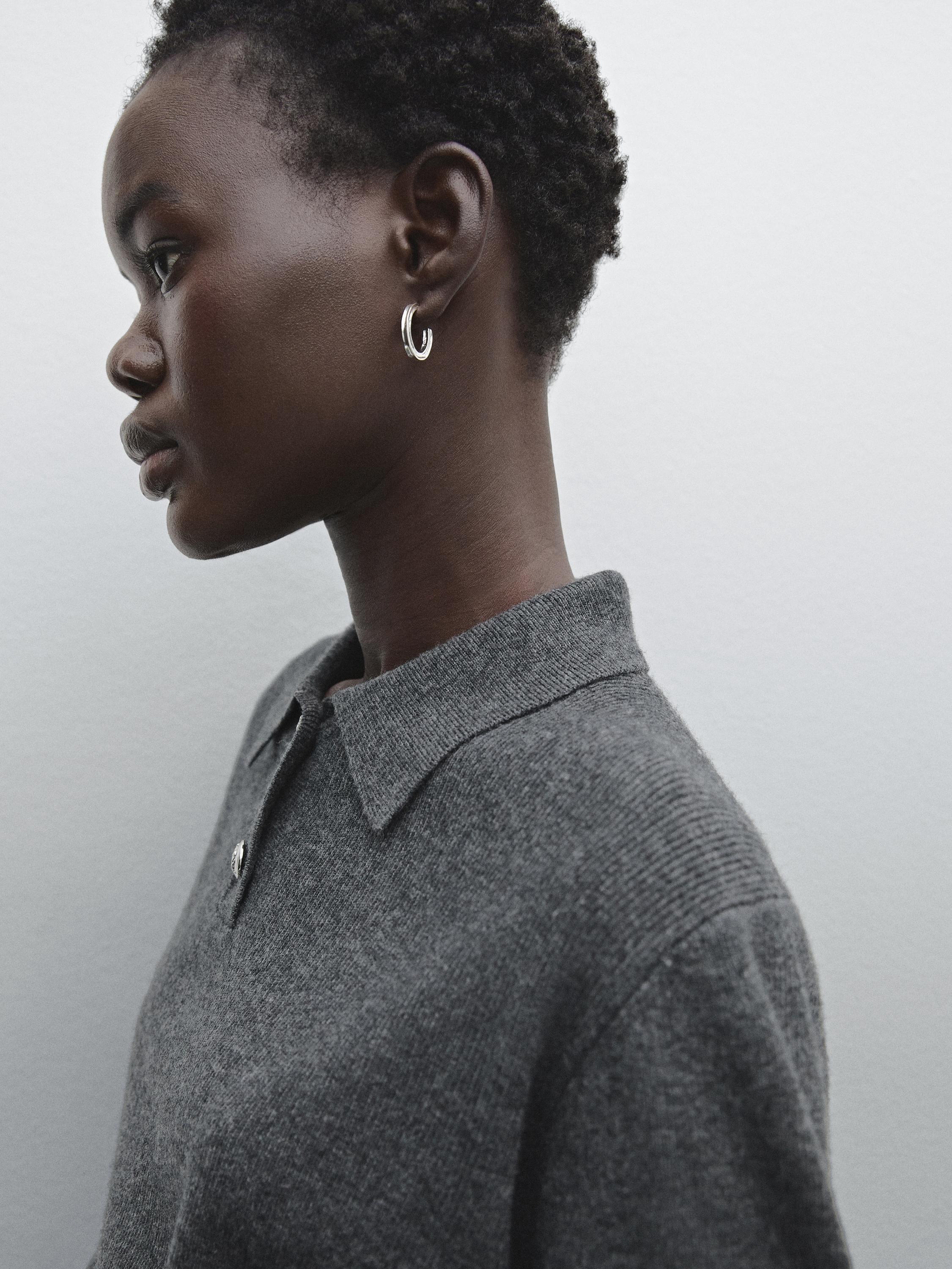 ASCLO」Charcoal Grey Angora Polo Knit F