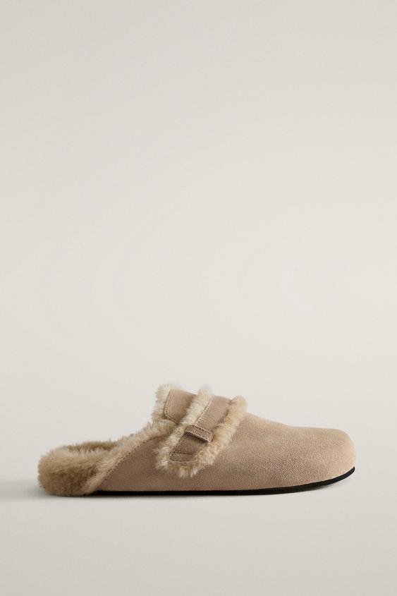 SABOT CUIR DOUBLÉ - Gris taupe de Zara - Image 0