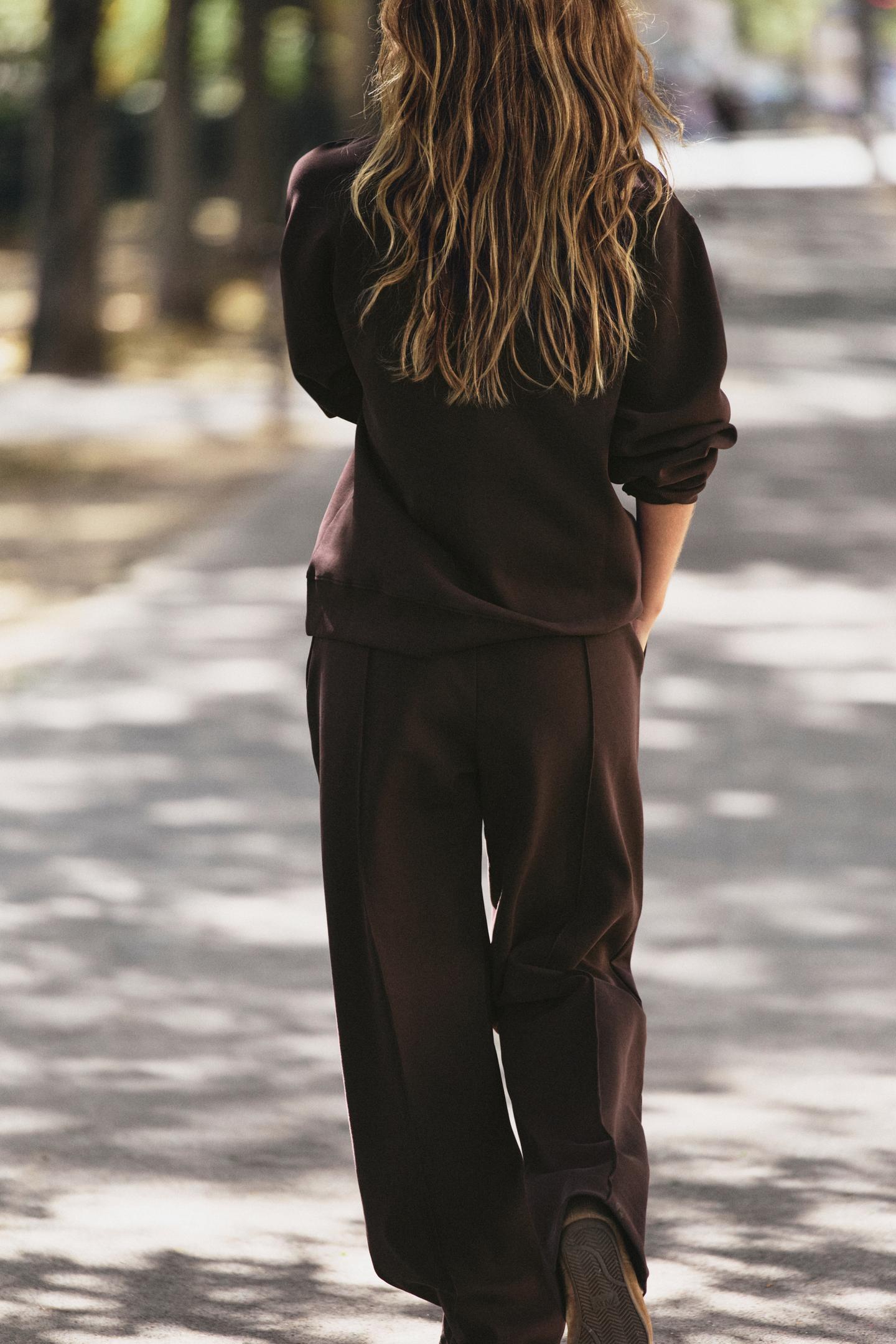 Женская толстовка Zara Interlock Zip-Up, цвет: Тёмный баклажановый — фото 5