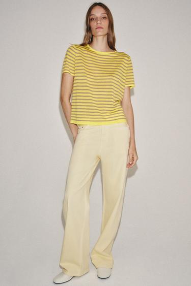 STRIPED KNIT TOP - Yellow by Zara