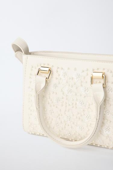 SAC BANDOULIÈRE AVEC PETITES PERLES - Blanc de Zara - Image 2