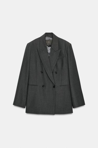 BLAZER OVERSIZE MEZCLA LANA ZW COLLECTION LIMITED EDITION - Gris oscuro de Zara