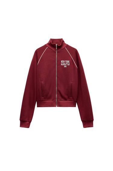 PLUSH HOODIE WITH SLOGAN