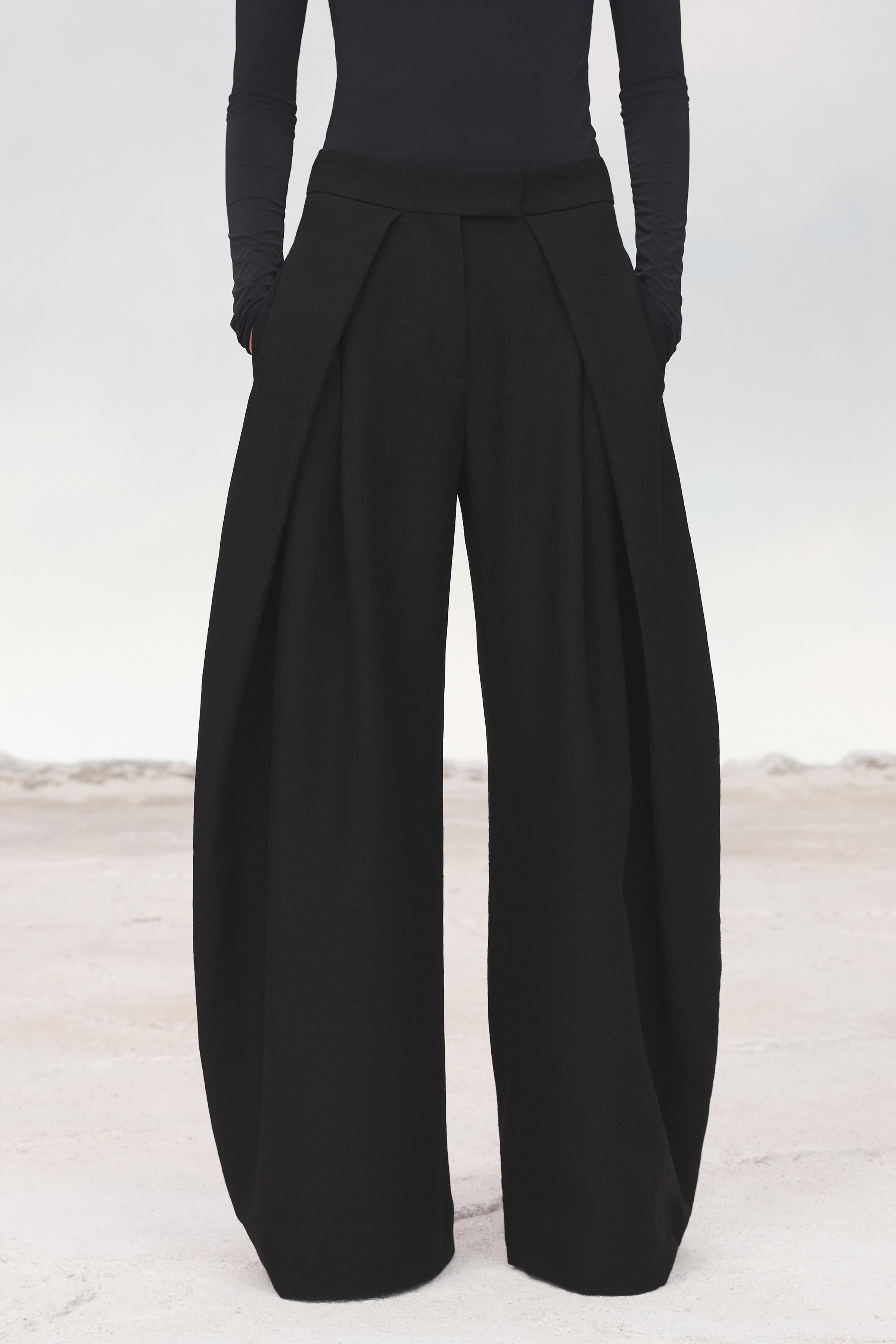 100% WOOL PLEATED PANTS LIMITED EDITION - Black | ZARA