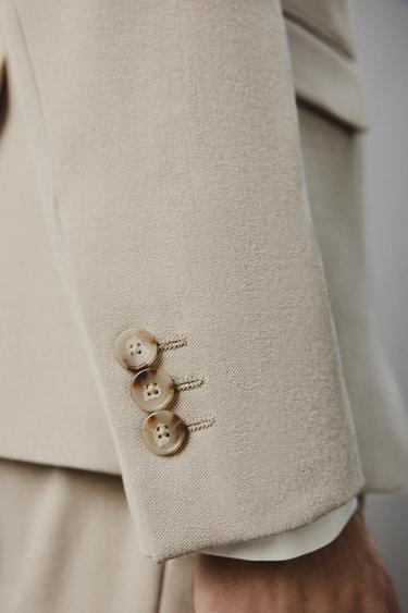 SLIM FIT SUIT TROUSERS - Sand / Marl by Zara
