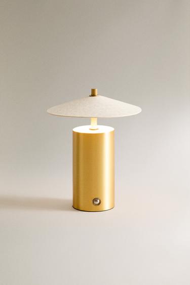 WIRELESS TABLE LAMP WITH PAPER LAMPSHADE - Golden by Zara - Image 1