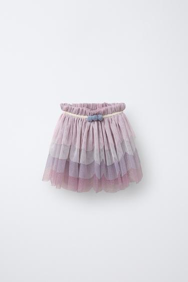 SHIMMERY TULLE FANCY DRESS SKIRT - Pink by Zara