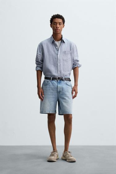 BERMUDA DENIM REGULAR FIT - Azul claro de Zara