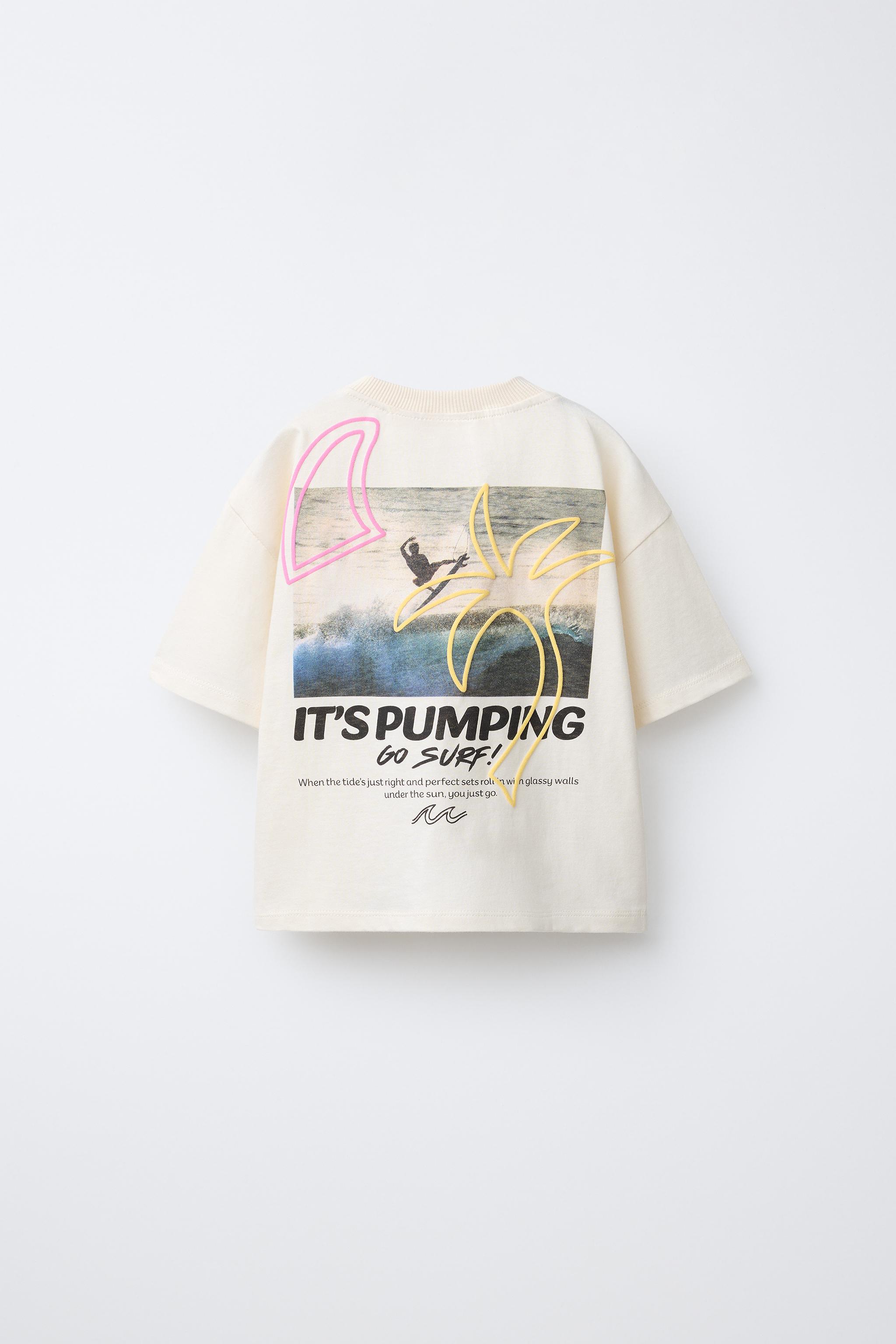 SURF PHOTO PRINT T-SHIRT - Ecru | ZARA United States