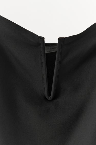 ROBE AVEC POLYAMIDE PIÈCE MÉTALLIQUE - Noir de Zara - Image 4