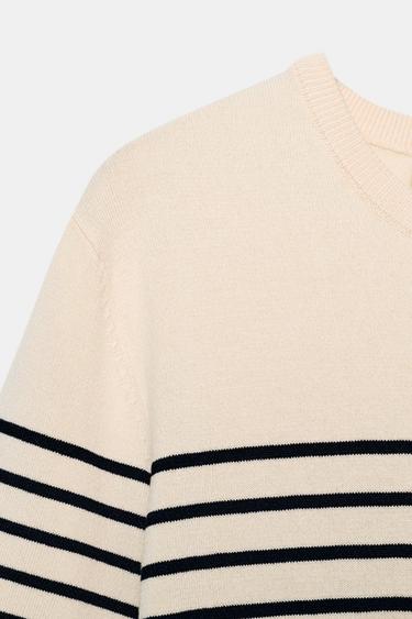 STRIPED SHORT SLEEVE KNIT JUMPER - striped by Zara - Image 6