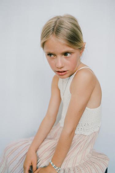 TEXTURED CROCHET KNIT DRESS - Ecru by Zara - Image 5