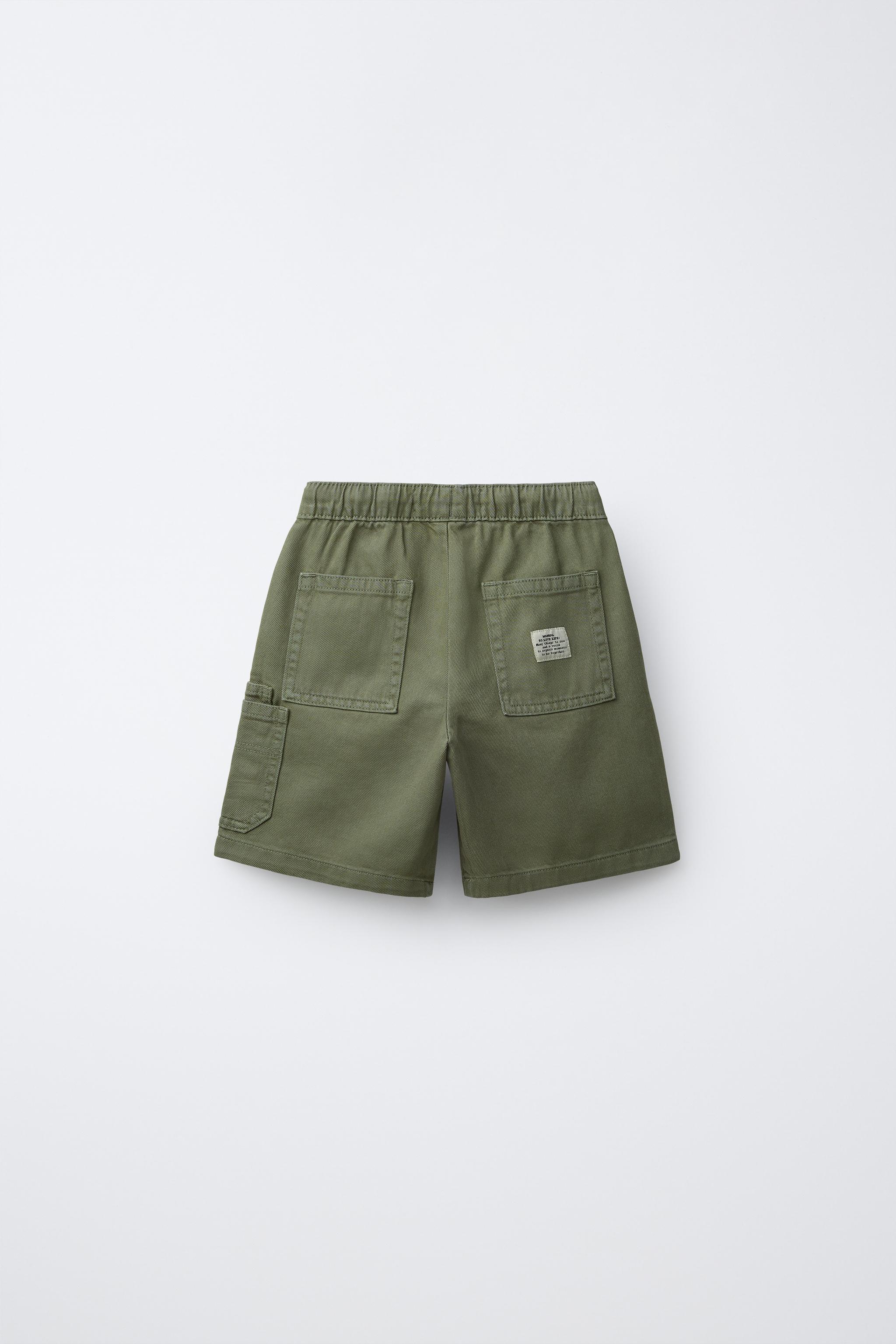 TWILL FLOWY CARGO SHORTS - Blue | ZARA Canada