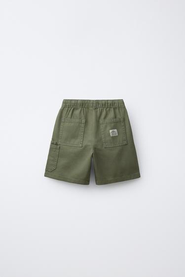 FLOWY TWILL CARGO SHORTS — Green 2