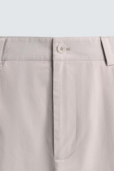 STRAIGHT-LEG POPLIN PLEATED TROUSERS - Pearl / Beige by Zara - Image 8