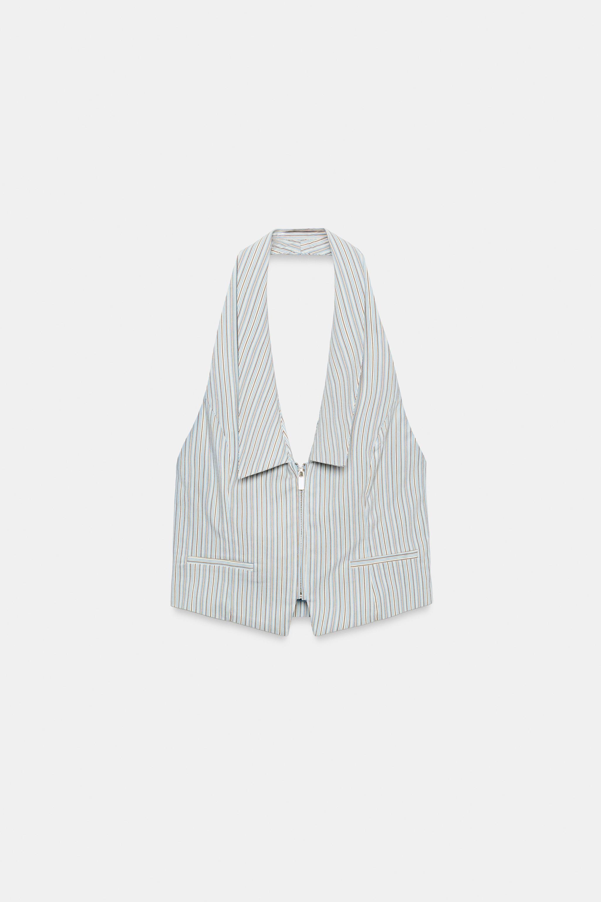 TOP GILET À RAYURES