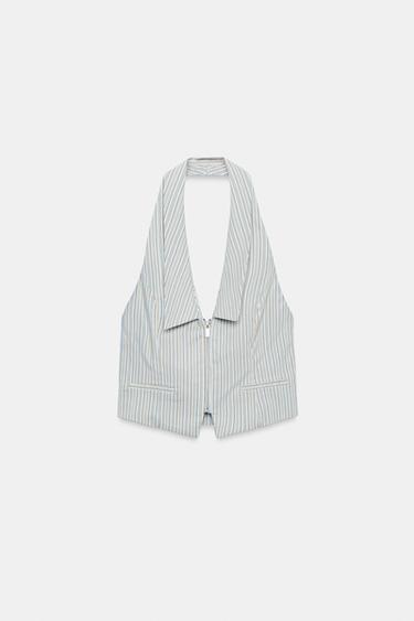 TOP GILET À RAYURES - Multicolore de Zara - Image 6