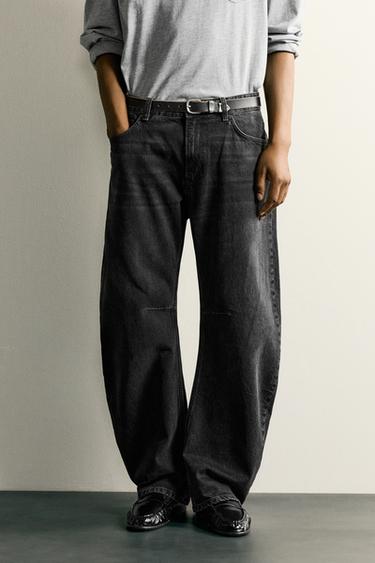STRAIGHT BARREL FIT デニムパンツカーボンZaraのSTRAIGHT BARREL FIT デニムパンツ - カーボン 