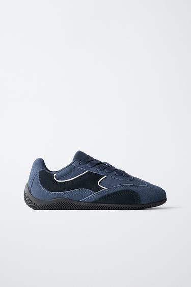 ZAPATILLA DEPORTIVA PIEL - Azul Marino de Zara