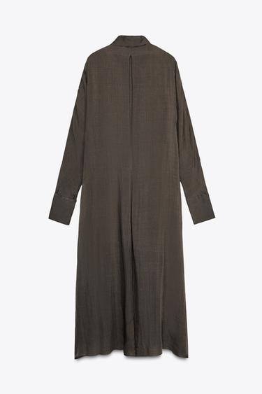 ROBE TUNIQUE AVEC RAMIE ZW COLLECTION - Marron de Zara - Image 7