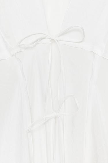 ZW COLLECTION BLOUSE WITH TIES - Oyster-white by Zara - Image 12