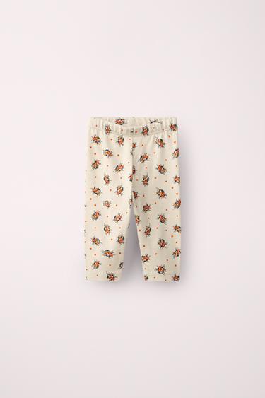 フラワープリント レギンス Created by Caramel London x zaraエクリュZaraのフラワープリント レギンス Created by Caramel London x zara - エクリュ