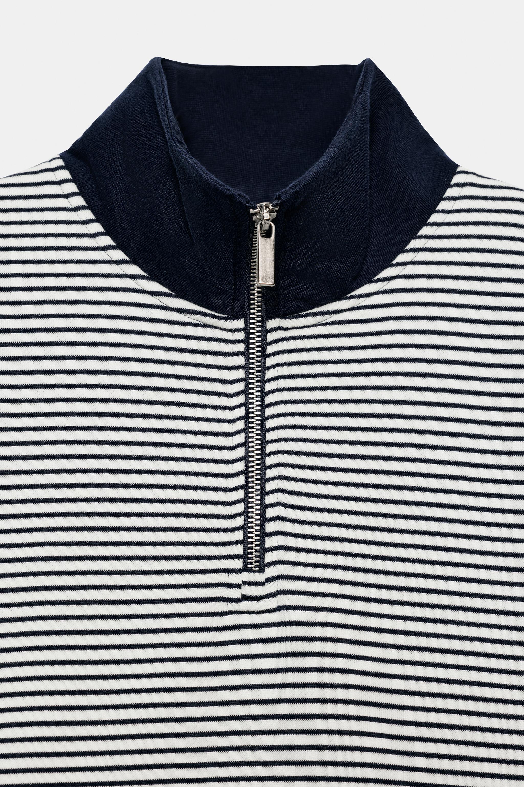 STRIPED ZIP-UP SWEATSHIRT