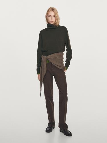 Zara 100% cashmere short knit sweater - Dark green